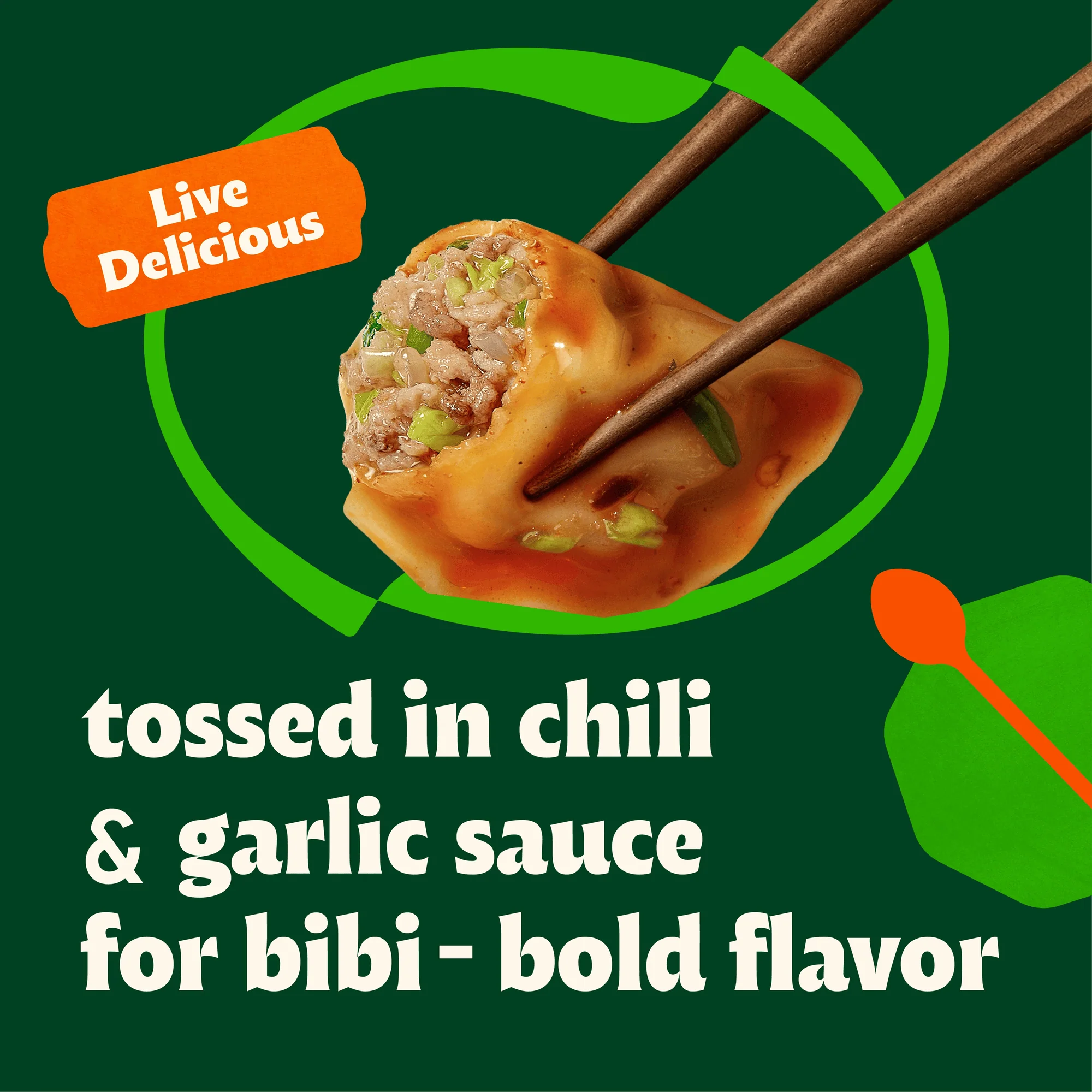 Vegetable & Pork Spicy Sauced Dumplings - Image 6